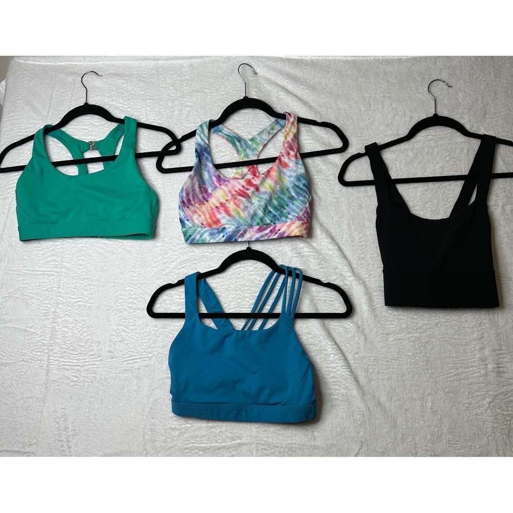 Athleta Sports Bra Lot 4 Women S Multicolor Strappy Racerback Activewear Tops